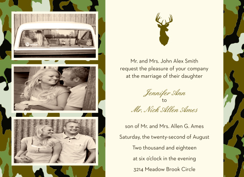Camo Wedding Invitations Match Your Color Style Free