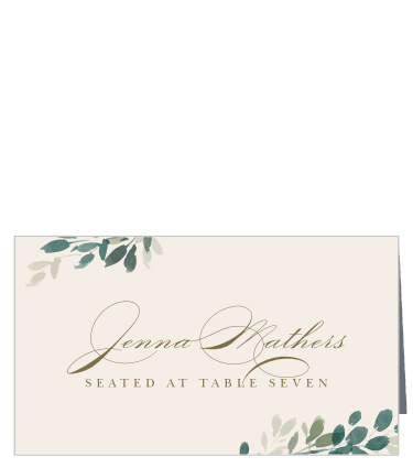 Navy Blue & Pink Subtle Floral Wedding Table Seating Name Place Cards