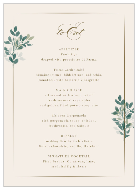 Wedding Menus Design Your Menu Cards Instantly Online!