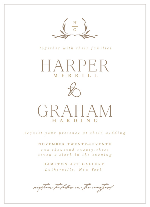 Our Monogrammed Minimalist Wedding Invitations bring family and friends together to celebrate your special day. 