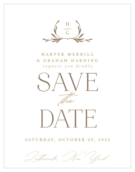 Our Monogrammed Minimalist Save the Date Cards are sure to have family and friends marking their calendars for your big day. 