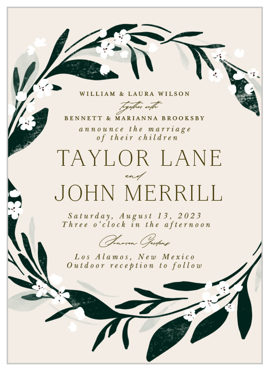 Communicate your dreamy wedding theme to your guests with our rustically romantic Encircled Elegance Wedding Invitations.