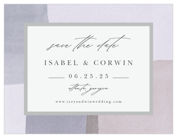 Family and friends are sure to mark their calendars for your wedding when they see the look of our Watercolor Layers Save the Date Cards. 