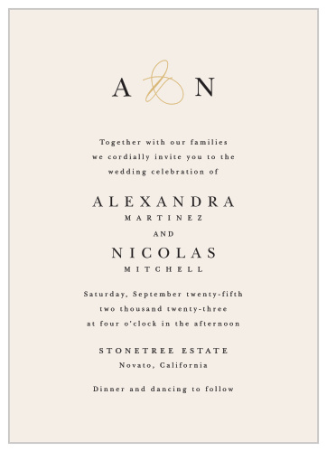 Bring family and friends together to attend your big day with our Modern Monogram Wedding Invitations.