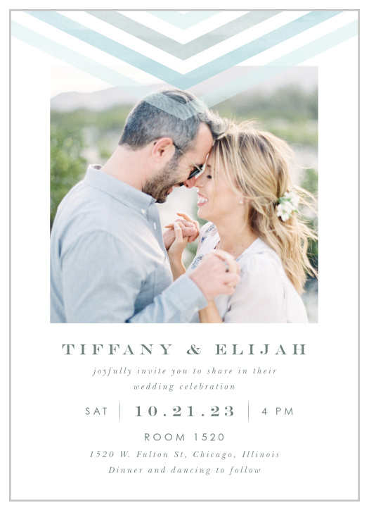 Our Chevron Arrow Portrait Wedding Invitations gather close friends and family together to attend your special day.