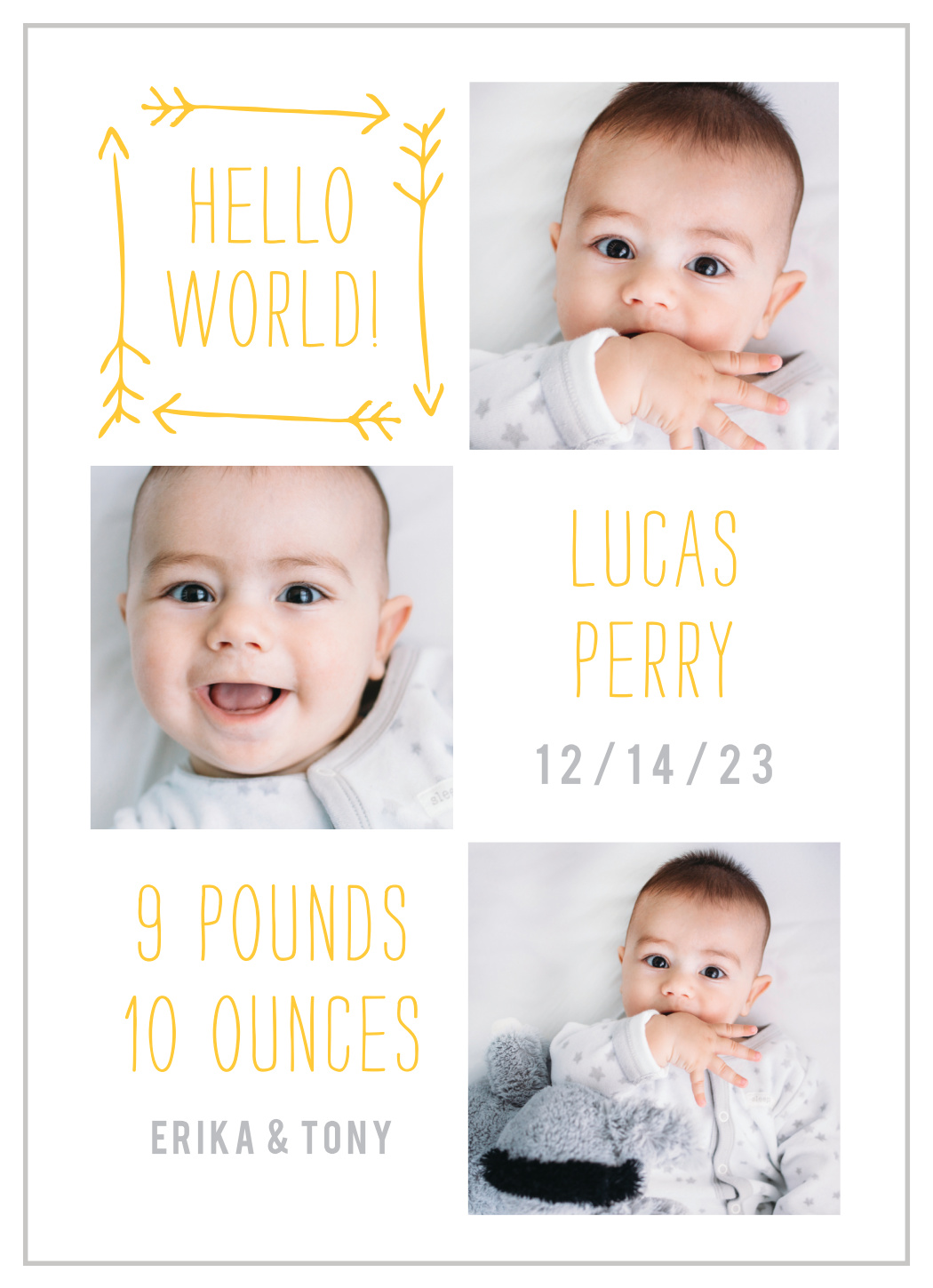 Baby Warrior Birth Announcements by Basic Invite
