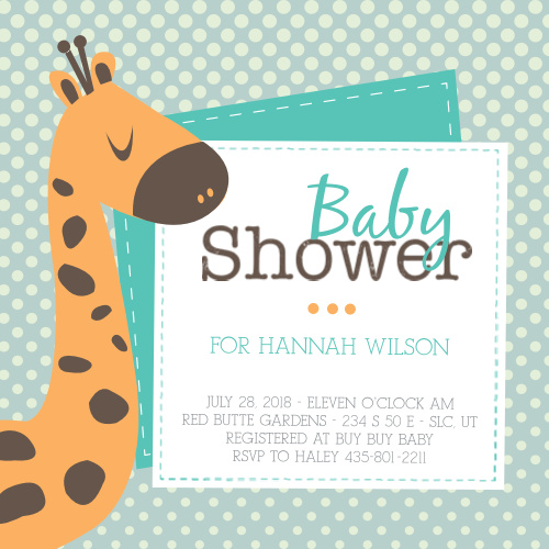 Giraffe Baby Shower Invitations Match Your Color Style Free