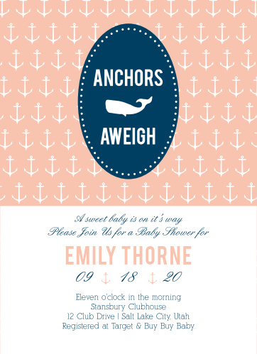 Nautical Baby Shower Invitations Match Your Color Style Free