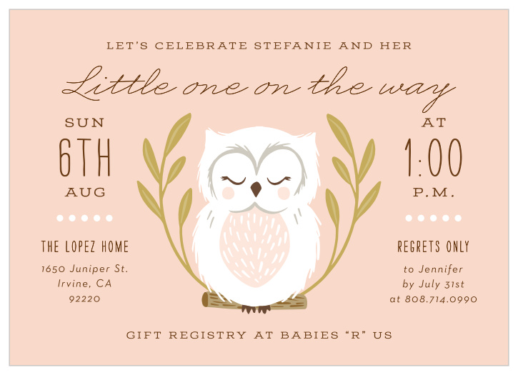 owl themed baby shower invitations