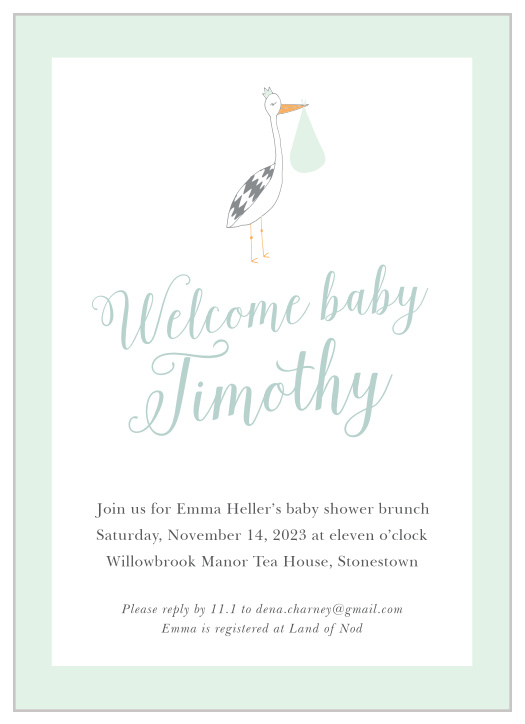 crane baby shower invitations