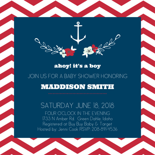 Nautical Baby Shower Invitations Match Your Color Style Free