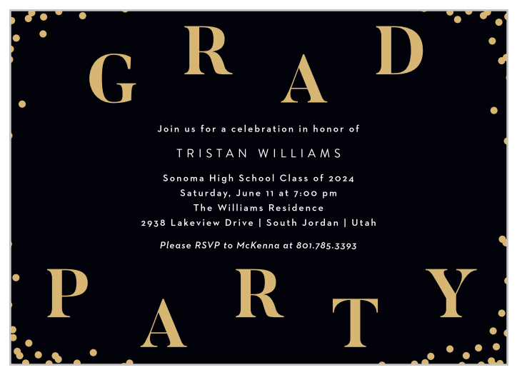 Gather loved ones together to celebrate your academic achievement with our Widescreen Scholar Graduation Invitations.