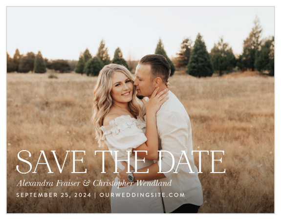 Announce your upcoming wedding to family and friends when you send out our Simply Classy Save the Date Cards.