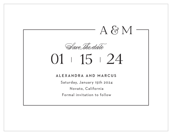 Our Love Space Save the Date Cards announce your upcoming wedding to close family and friends.