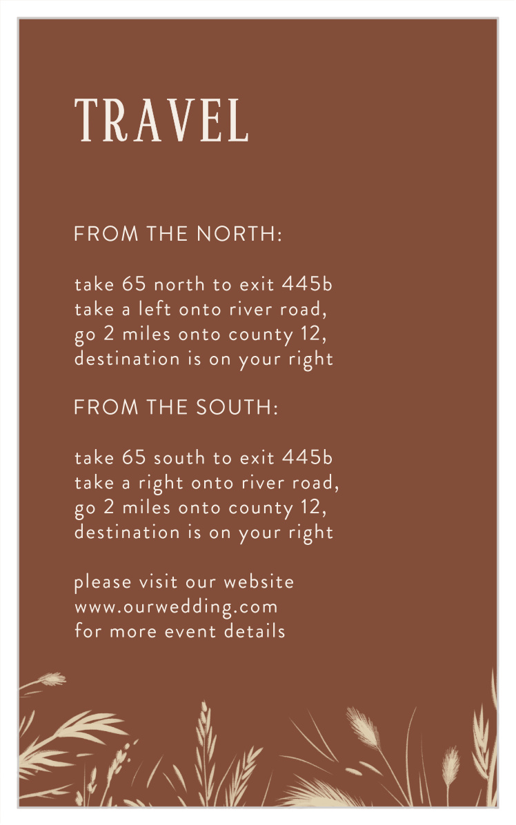 Prairie Meadow Direction Cards by Basic Invite