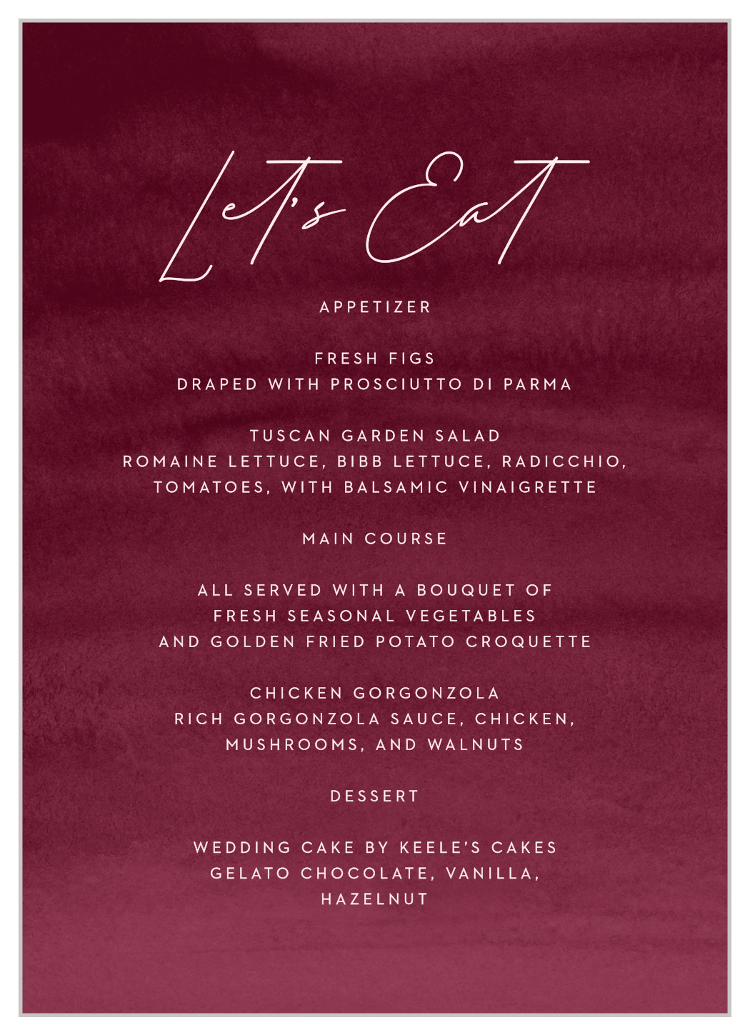 Watercolor Mood Wedding Menus by Basic Invite