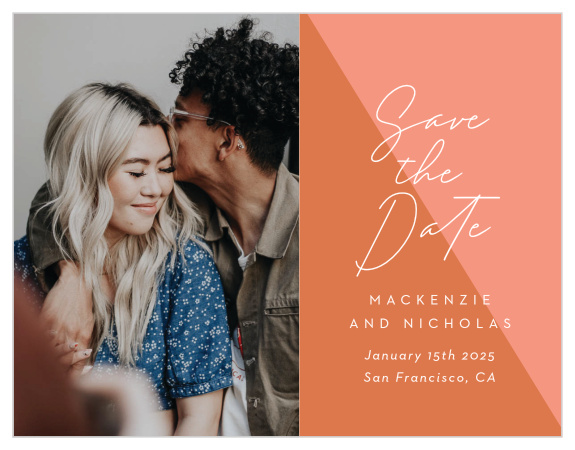 Embrace your hip, stylish side with our Color Split Save the Date Cards. 