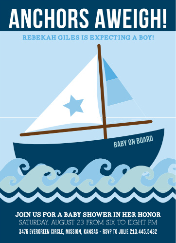 Nautical Baby Shower Invitations Match Your Color Style Free