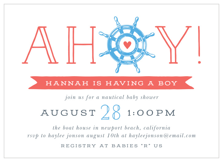 nautical baby shower invitations boy