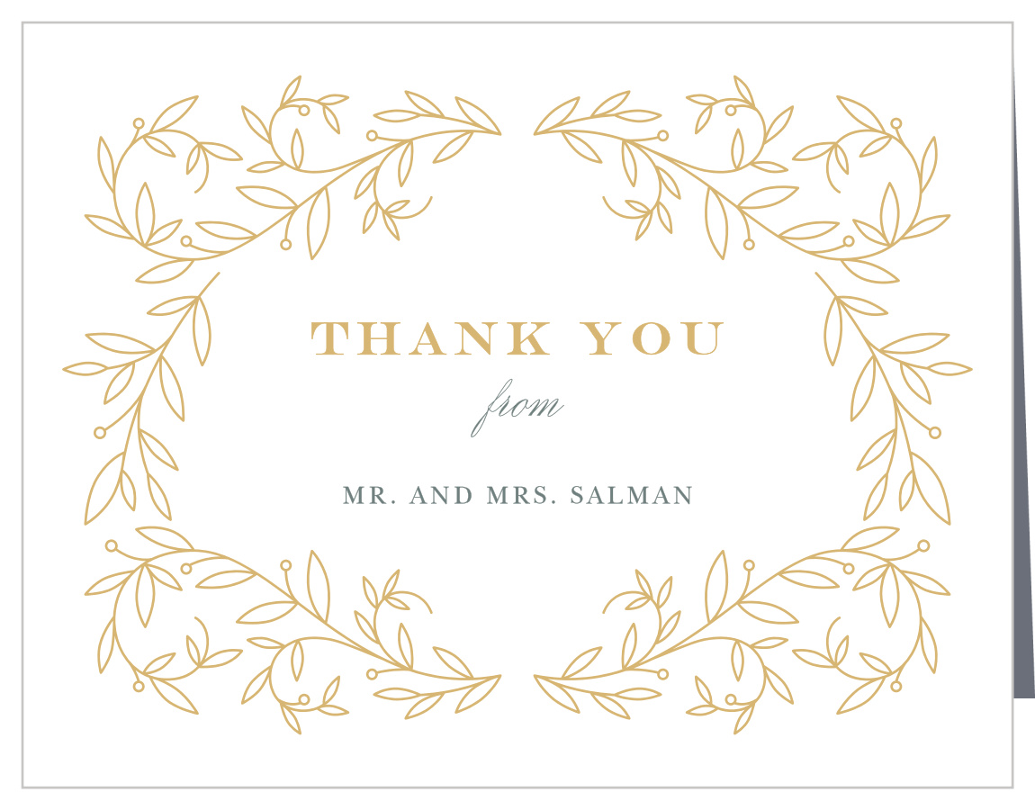 Swirling Vines Wedding Thank You Cards by Basic Invite