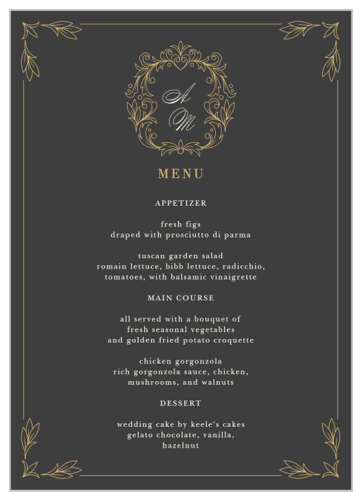 Wedding Menus | Design Your Menu Cards Instantly Online!