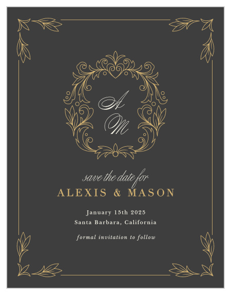 Create memories to last forever with our Ornate Baroque Save the Date Cards.