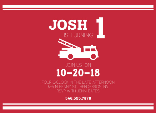 fire truck birthday invitations match your color style free