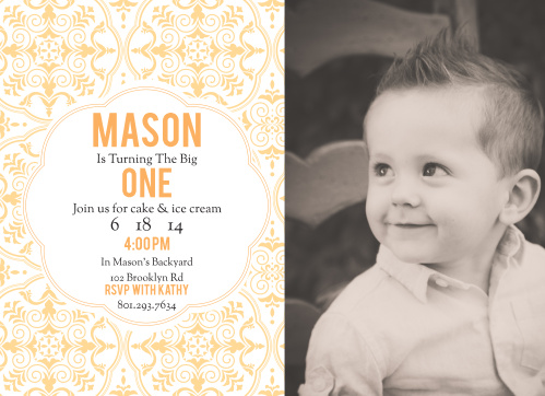 1st Year Baby Birthday Invitation Cards