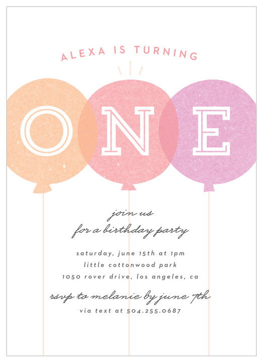 Birthday Party Invite Editable Birthday Invite First Birthday Invite Pink Balloon Invite Balloon Party Invite Editable Party Invitation