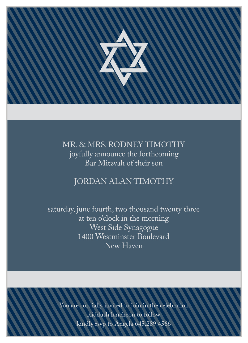 Bordered Section Bar Mitzvah Invitations by Basic Invite