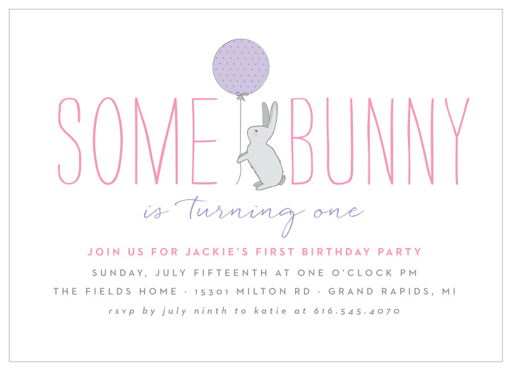 Some bunny is turning one very soon, bring friends and family together to celebrate with our Simple Balloon First Birthday Invitations. 