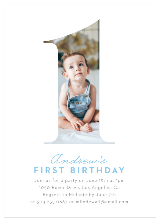 Boys Baby's 1st Birthday Invites Pack of 20