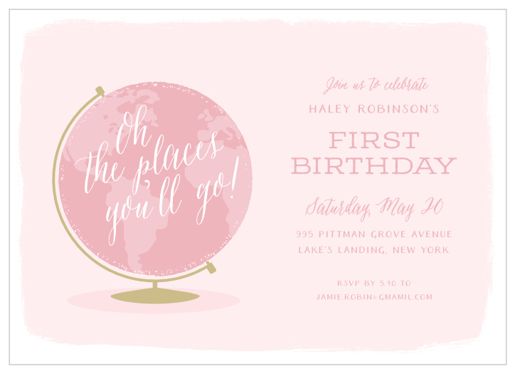 Announce your little one's big day with our Oh The Places First Birthday Invitations.