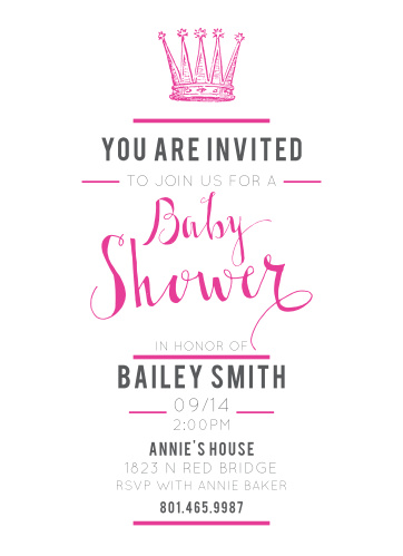 Princess Baby Shower Invitations Match Your Color Style Free