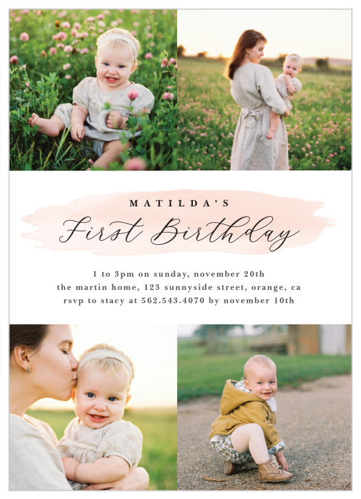 Gather family and friends to celebrate your little one's special day with our Cutely Surrounded First Birthday Invitations.