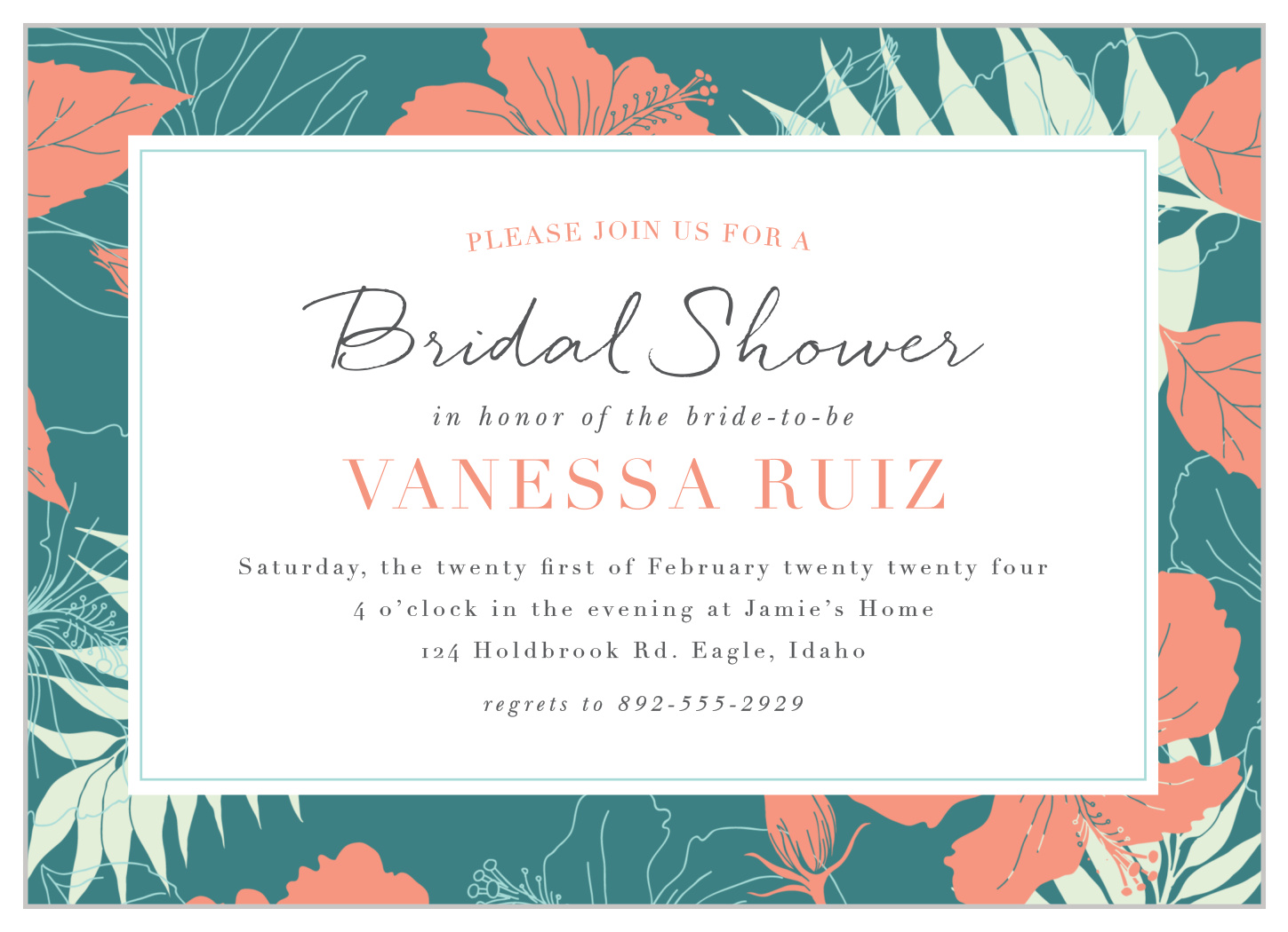 Hawaiian Tropic Bridal Shower Invitations by Basic Invite