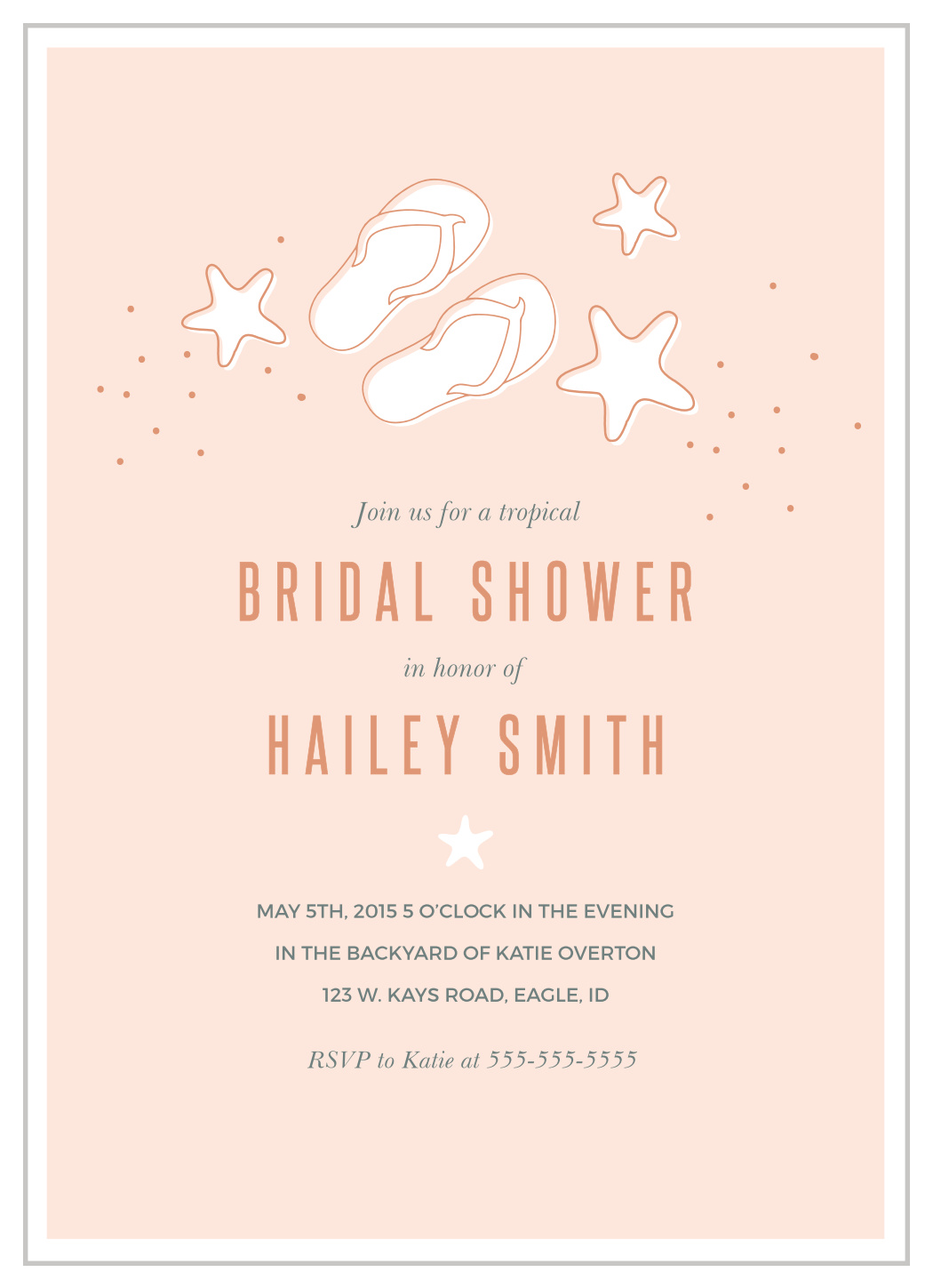 Sandy Beaches Bridal Shower Invitations By Basic Invite