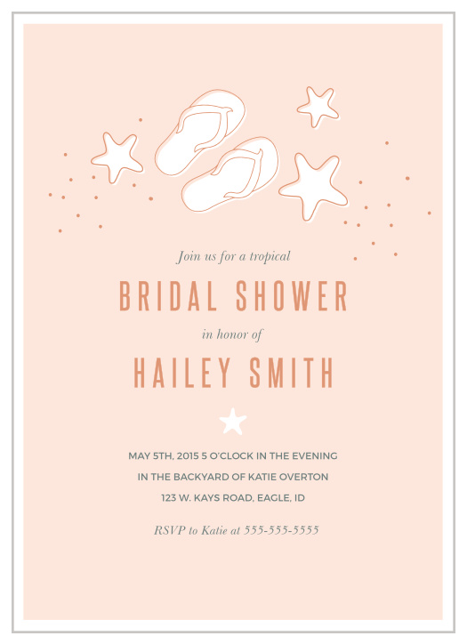 Beach Bridal Shower Invitations Match Your Color Style Free