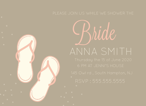 Flip Flop Bridal Shower Invitations By Basic Invite