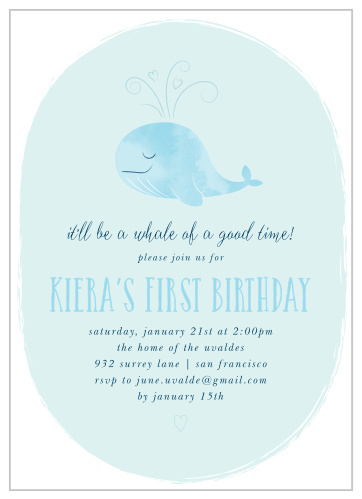 Our Whale Watching First Birthday Invitations bring family and friends together to celebrate your little one's special day.