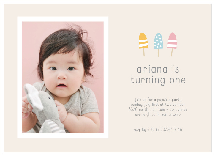 Announce your little one's big day with our Summer Popsicles First Birthday Invitations.