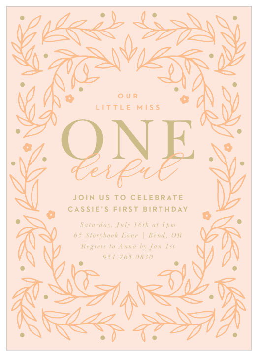 Announce your little one's big day with the Our Little Miss First Birthday Invitations. 