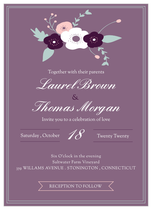 Floral Wedding Invitations Match Your Color Style Free