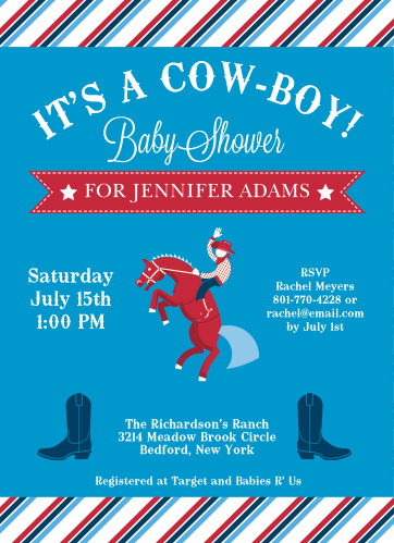 cowboy baby shower invitations match your color style free