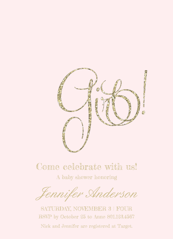 glam baby shower invitations