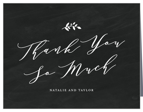 Chalkboard Lilac Personalized Wedding Thank You Cards