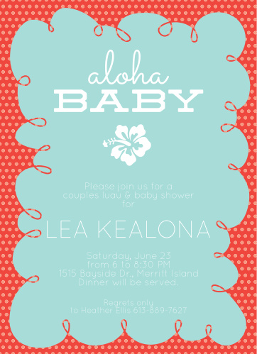 Luau Baby Shower Invitations Match Your Color Style Free