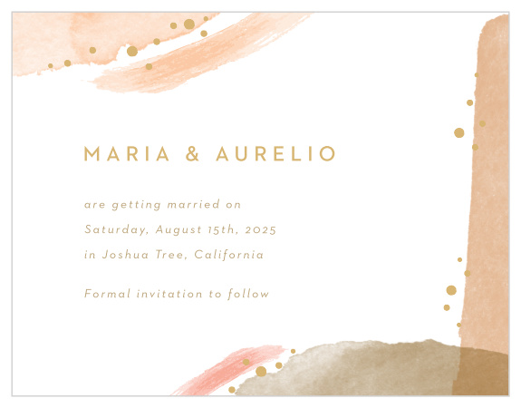 Announce your recent engagement, and upcoming wedding, with our beautiful Modern Desert Save the Date Cards!