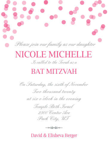 Bat Mitzvah Invitations Match Your Colors Style Free Basic Invite