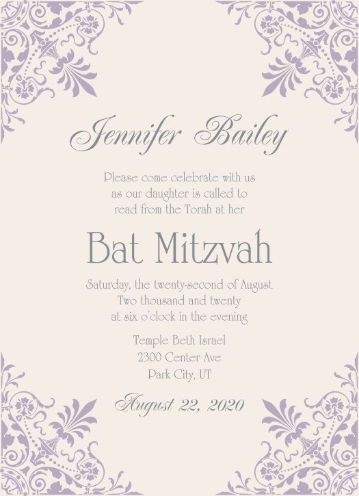 bat mitzvah invitations match your colors style free basic invite